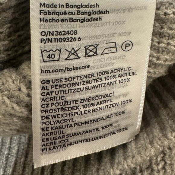 H&M Heather Gray Knit Cropped Sweater - Medium - Picture 5 of 5